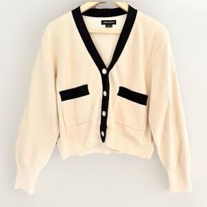 Urban Revivo Cream and Black Women's Sweater